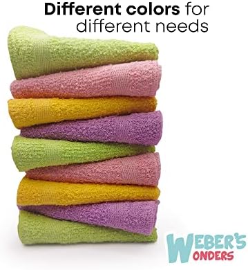 Webers Wonders 11 Pack Cotton Washcloths for Body and Face