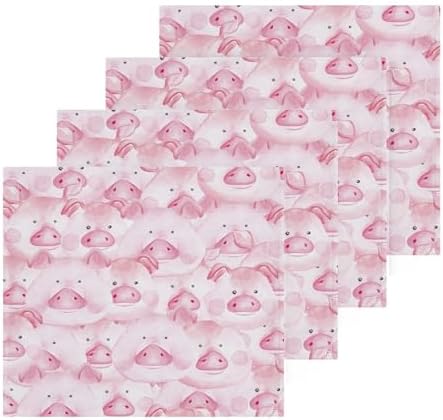 Cute Pigs Xigua Washcloth Set - 2-12 Pcs 12x12in Washable Durable