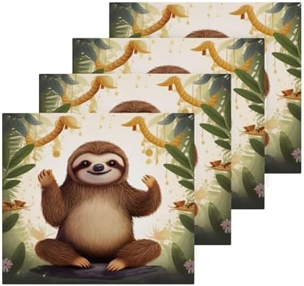 Xigua Cute Sloth Washcloths - Soft Absorbent 12x12 inch Pack