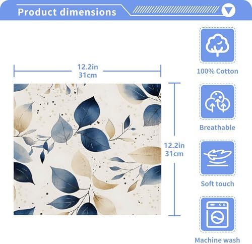 Xigua Watercolor Leaves Washcloth Set