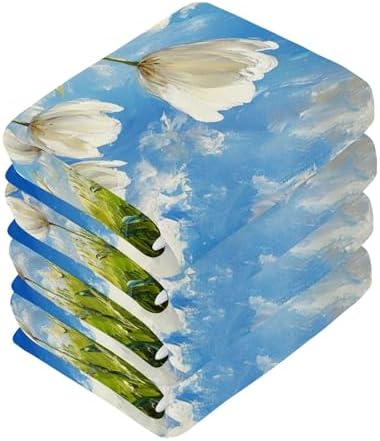 Qilmy White Tulip Face Towels