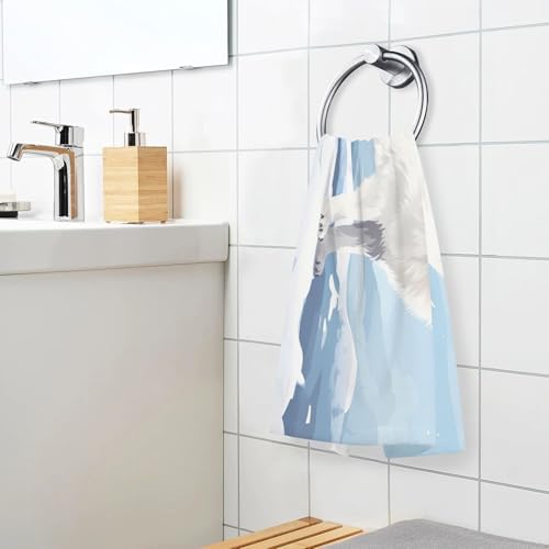 Fox White Snow Hand Towels High-Quality Cotton Washcloths for All Uses