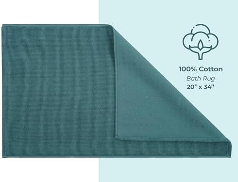 20x34 Inch Soft Cotton Bath MatNon-SlipComfortable for Home Bath Washable