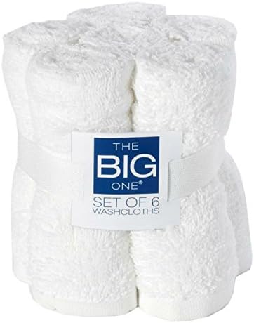 The Big One 6-Piece Solid Washcloth Set White