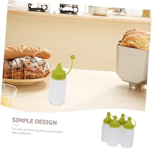 BRIGHTFUFU 4-Piece Squeeze Sauce Bottles for Ketchup Honey and Salad Dressings