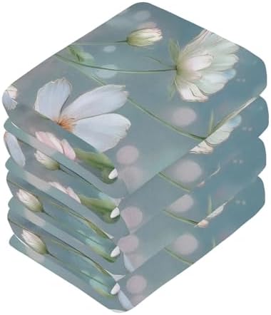 FUGIDOG Floral Design Washcloth Set - Soft Absorbent for Daily Use