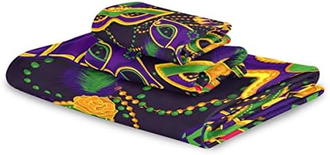 Beachy Vibes Mardi Gras Bath Towels Set