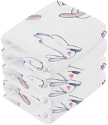 ALAZA Watercolor Rabbits Animal Bunny Towels Set