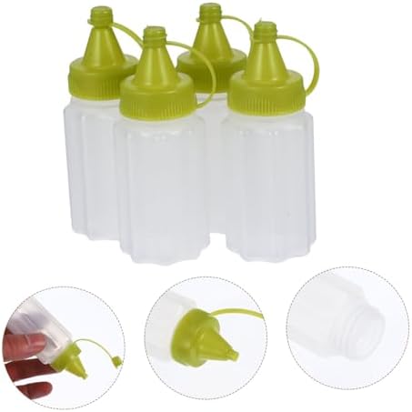 4-Piece Squeeze Bottle Set Build Your Perfect Ketchup Mustard and Dressing Dispensers