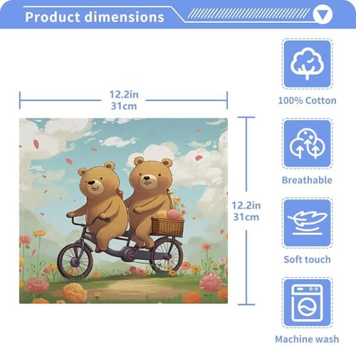 Cartoon Bear Washcloth Set