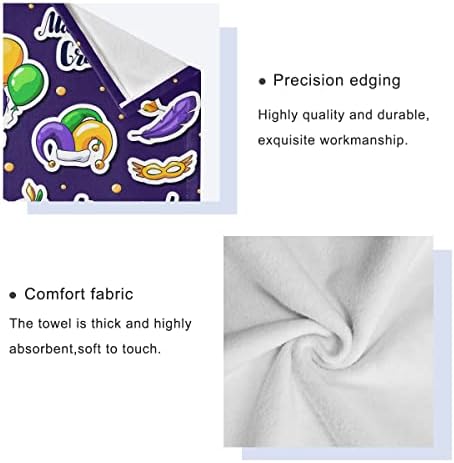 DOMIKINGMardi GrasStickers Bath Towels Set