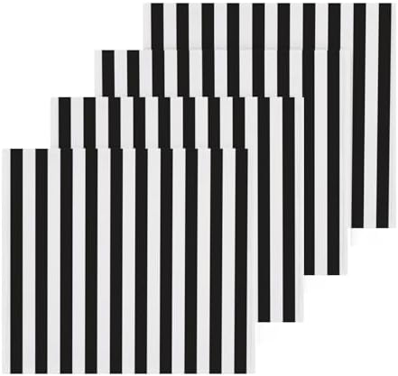 Xiguous Black and White Stripes Washcloths Soft Absorbent and Durable 12x12 Towels
