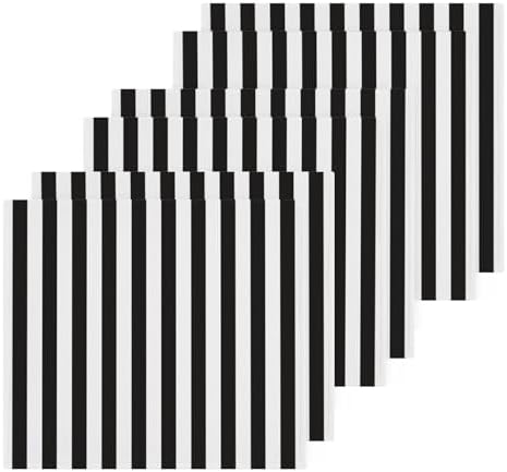 Xiguous Black and White Stripes Washcloths Soft Absorbent and Durable 12x12 Towels