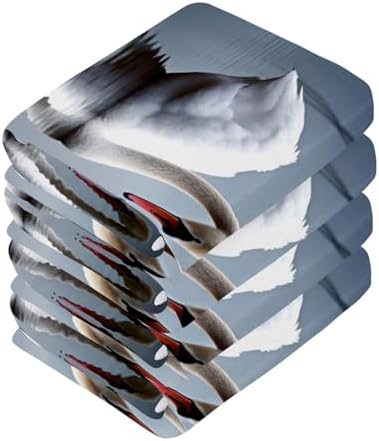 Kigai White Swan Face Towels Soft Absorbent Premium Quality