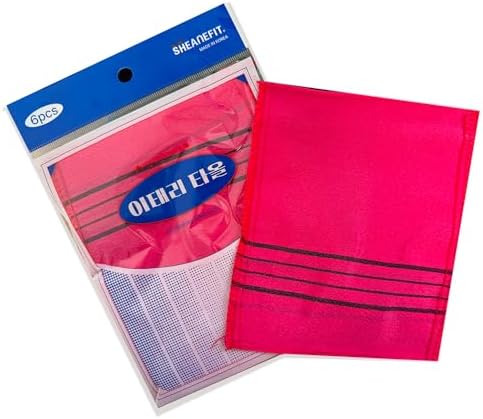 Sheanefit Exfoliating Bath Washcloth - 6 pcs Red