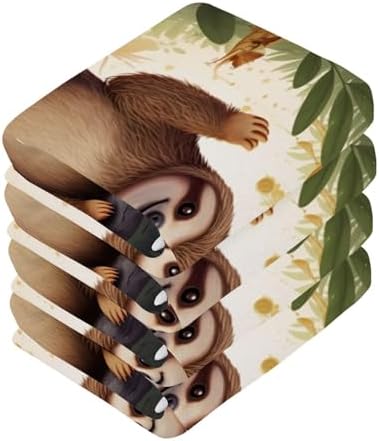 Xigua Cute Sloth Washcloths - Soft Absorbent 12x12 inch Pack