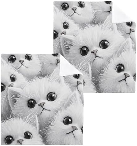 Vibrant Kawaii Kitten Washcloths for Your Washroom