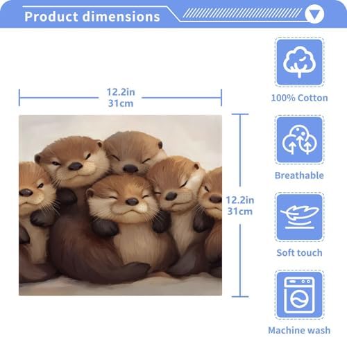 2-Pack Cute Otters Washcloths for Bathroom