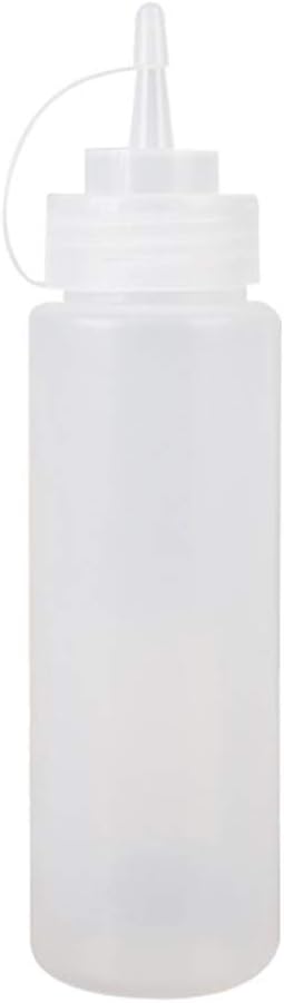 16 oz White Plastic Squeeze Condiment Bottle with Twist-On Cap