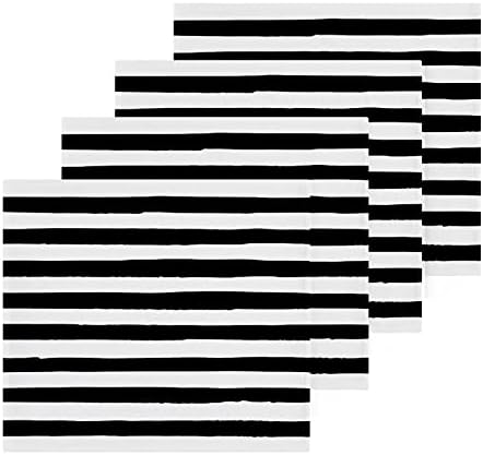 Kigai Premium Washcloth Set - Black White Stripes