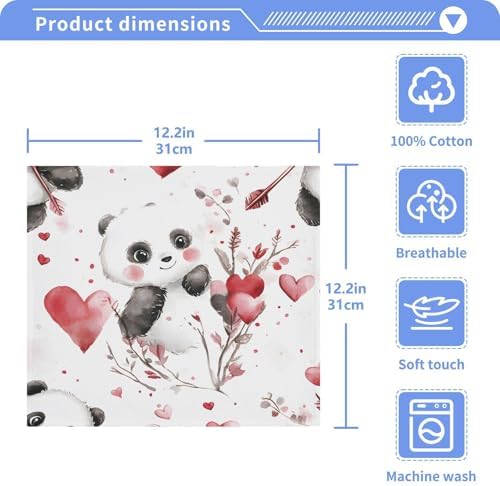 FUGIDO Valentines Day Panda Washcloth Set - Premium Soft 2-12_pack