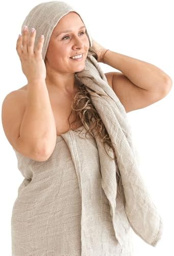 Luxurious Natural Linen Drying Towel For LongHair