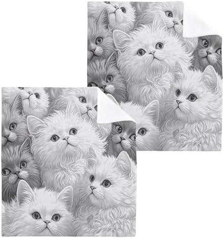 Msyxl 2-Pack Grey Washcloths for Bathroom