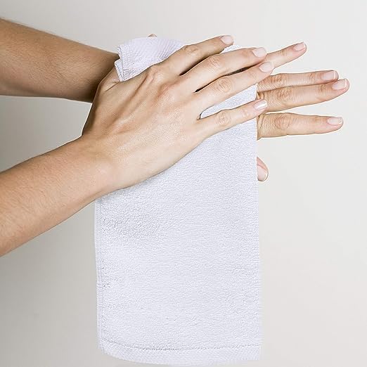 12x12 Inches White Wash Cloths 12 Pack Face and Body Towels
