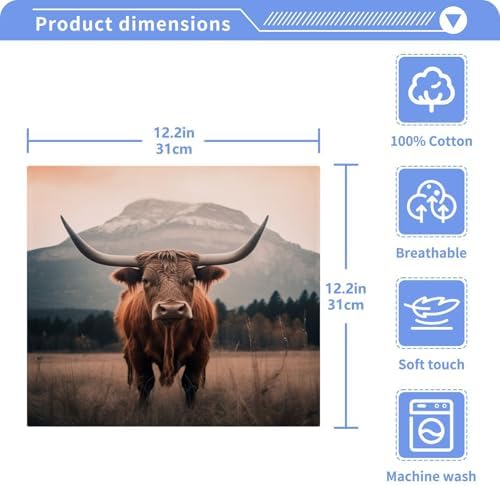 Luxury Scottish Cow Washcloth Set - Soft Reusable Perfect for Relaxation