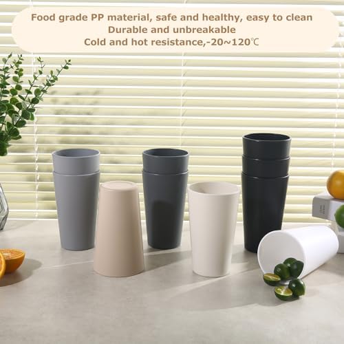 24 Pcs 20 Oz Reusable Plastic Cups Set