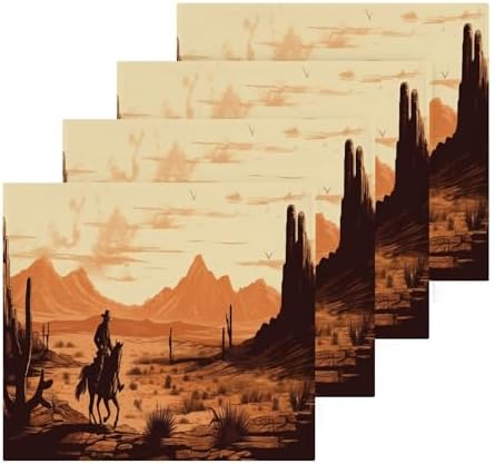 Yettastbin 4-Piece Cowboy Washcloth Set