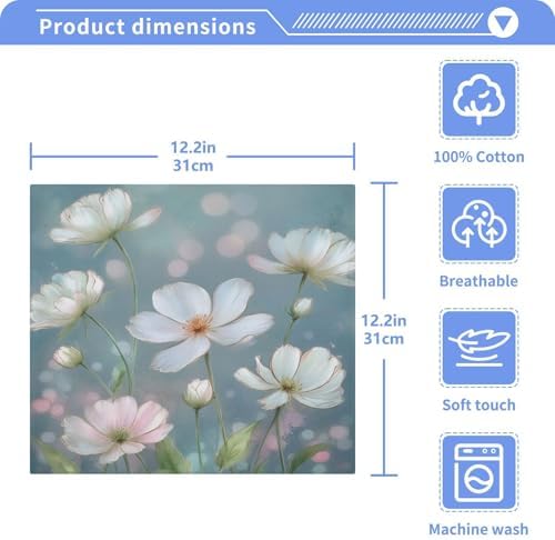 FUGIDOG Floral Design Washcloth Set - Soft Absorbent for Daily Use