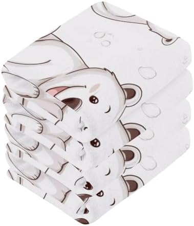 Msyxl Cute Polar Bear Washcloth 2-Pack 12x12in Soft Cotton
