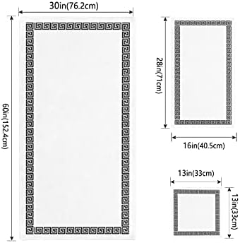 Lsrtoss Black Geometric Bath Towel Set