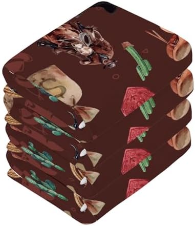 FUGIDOG Wild West Washcloths Set of 2 12x12 Inch