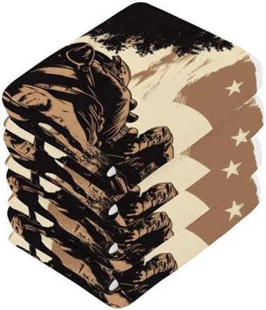 Kigai Sheriff on Horse Face Hand Towels Soft Absorbent 12x12 Pad