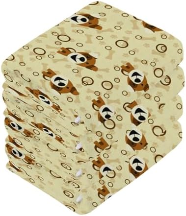 Yegame Dog Paw 2-Piece Washcloth Set 12x12 Pure Cotton