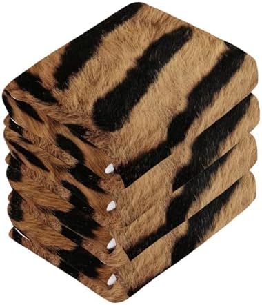 VIBRANT Tiger Skin Texture 2-Pack Washcloths for Bathroom