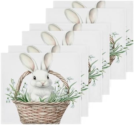 Kigai 4 Pack Easter Basket Rabbit Washcloths