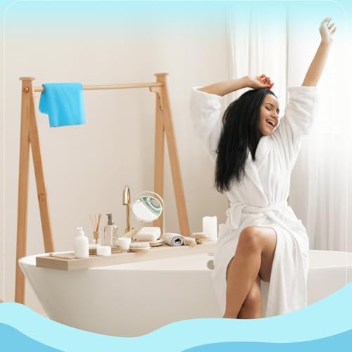 Boao 4 Piece Exfoliating Washcloth Set Blue