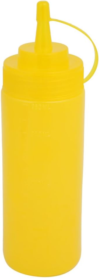Aexit 360ml Yellow Plastic Condiment Squeeze Bottle
