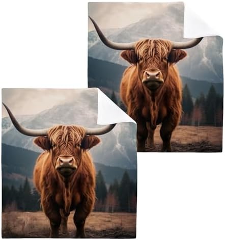 Highland Cow Washcloth Set
