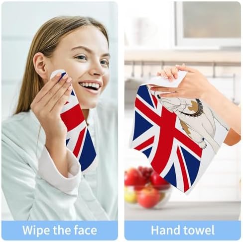 ALAZA Bulldog of The British Flag 12x12 Washcloth 2-Pack