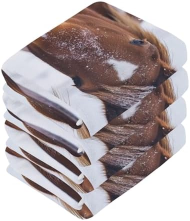 Heads-Up on a Gdeal Two Wild Horses 12x12 Cotton Washcloths
