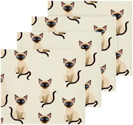 Burbuja Siamese Cats 4 Pack Washcloths - Soft Absorbent