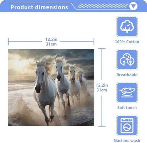 12x12 Soft WashclothsReusable Absorbent Machine Washable Customizable Patterns Home Gym Must-Have