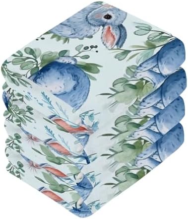 Easter Bunny Washcloth Set - Soft Radiant 12x12 Pure Cotton Set