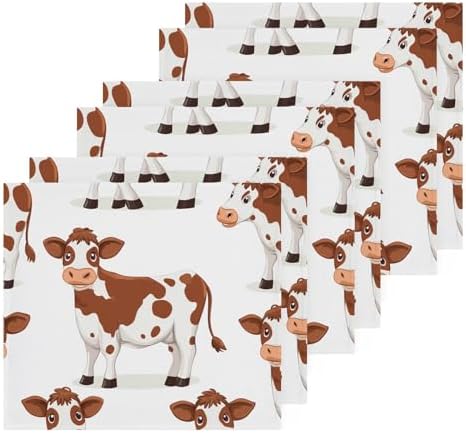 Bulletgxll 2-Piece Cow Print 12x12 Inch Washcloths