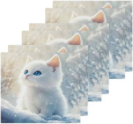 Qilmy Cute Kitten Washcloths Soft Absorbent and Durable for Your Bathroom