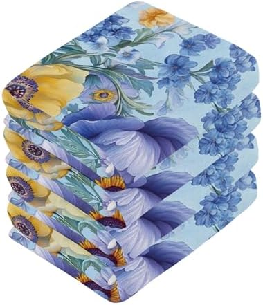 Xigua Beautiful Floral Pattern Washcloths Set of 2 1